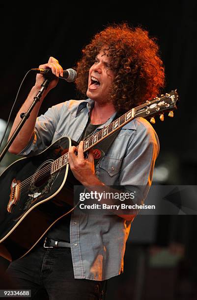 Musician Andrew Stockdale of Wolfmother performs at Shoreline Amphitheatre on October 24, 2009 in Mountain View, California.