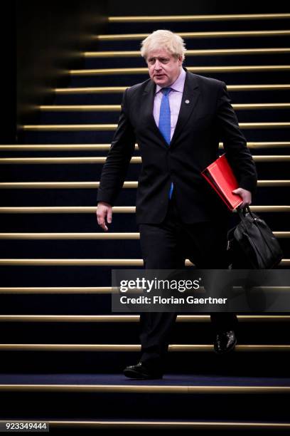 Boris Johnson, Foreign Minister of the United Kingdom, is pictured on February 15, 2018 in Sofia, Bulgaria.