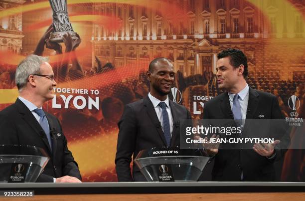 Director of competitions Giorgio Marchetti , Barcelona and Lyon's former player Eric Abidal and Managing Director of Communications for UEFA and...