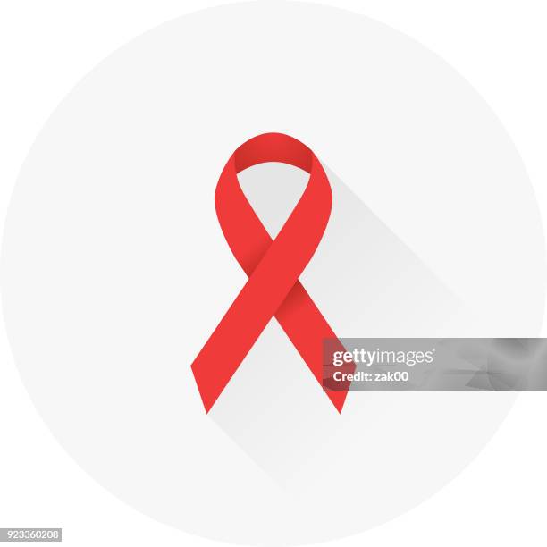 aids awareness red ribbon icon - aids awareness ribbon stock illustrations