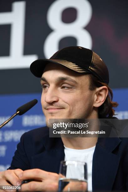 Franz Rogowski is seen at the 'In the Aisles' press conference during the 68th Berlinale International Film Festival Berlin at Grand Hyatt Hotel on...