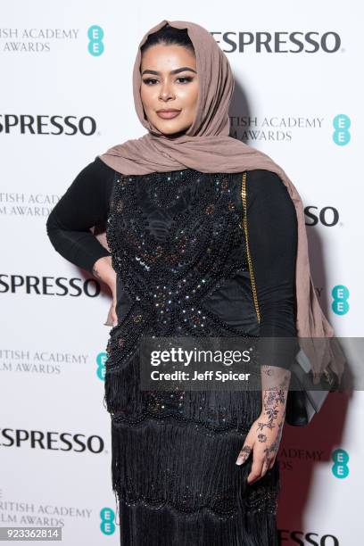 Habiba De Silva attends the EE British Academy Film Awards nominees party at Kensington Palace on February 17, 2018 in London, England.