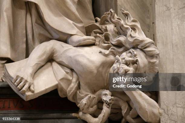 Detail of a St Ignatius statue in St Peter's basilica, Rome, Italy.