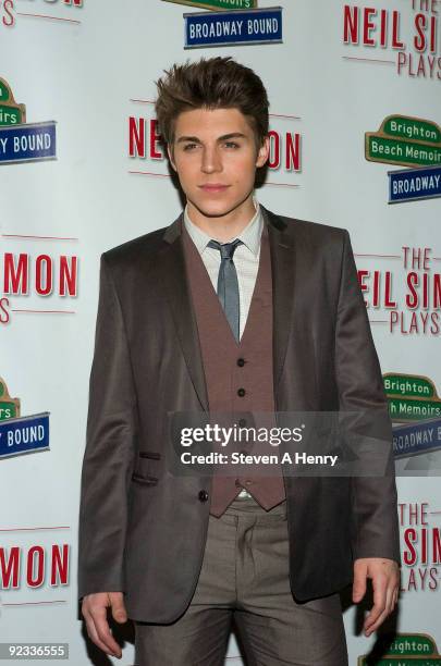 Actor Nolan Gerard Funk attends the opening night of "Brighton Beach Memoirs" on Broadway at the Nederlander Theatre on October 25, 2009 in New York...