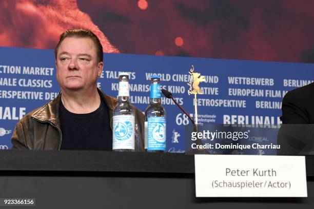 Peter Kurth attends the 'In the Aisles' press conference during the 68th Berlinale International Film Festival Berlin at Grand Hyatt Hotel on...