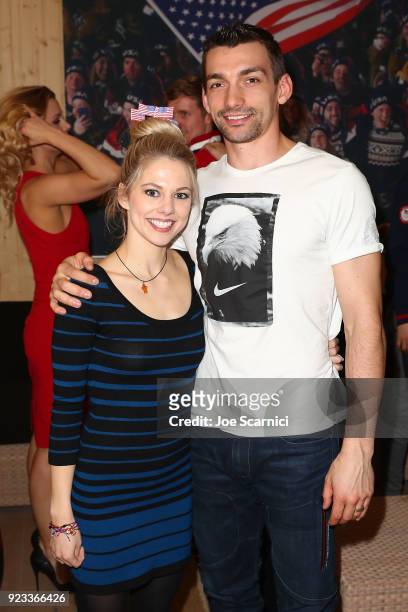 Olympians Alexa Scimeca-Knierim and Chris Knierim pose for a photo at the USA House at the PyeongChang 2018 Winter Olympic Games on February 23, 2018...