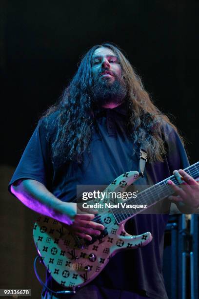 Stephen Carpenter of the Deftones performs at the Cypress Hill's Smokeout at the San Manuel Amphitheater on October 24, 2009 in San Bernardino,...