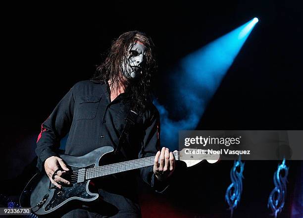 Jim Root of Slipknot performs at the Cypress Hill's Smokeout at the San Manuel Amphitheater on October 24, 2009 in San Bernardino, California.