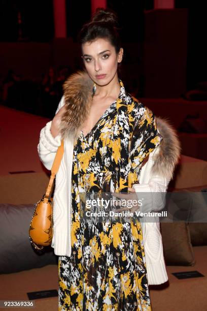 Stella Egitto attends the Roberto Cavalli show during Milan Fashion Week Fall/Winter 2018/19 on February 23, 2018 in Milan, Italy.