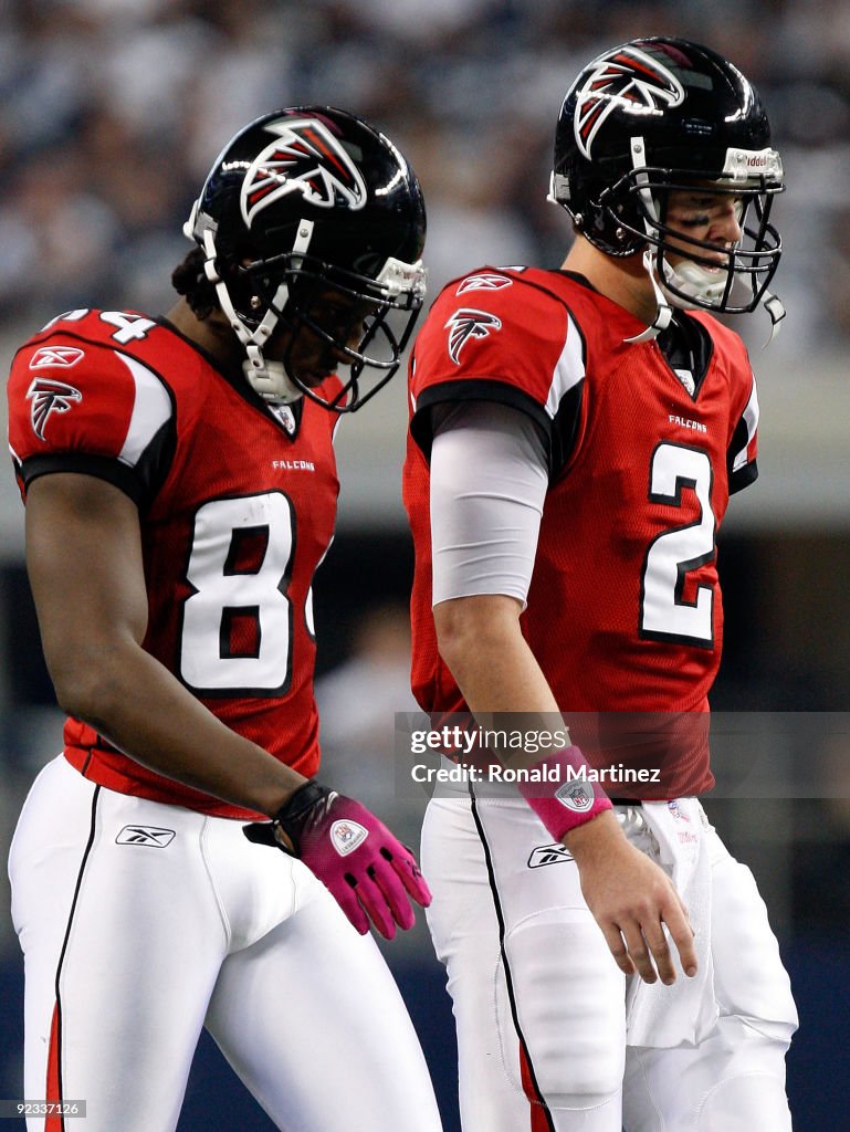 Ryan Roddy Quarterback Matt Ryan and Roddy White of the Atlanta Falcons walk off ...