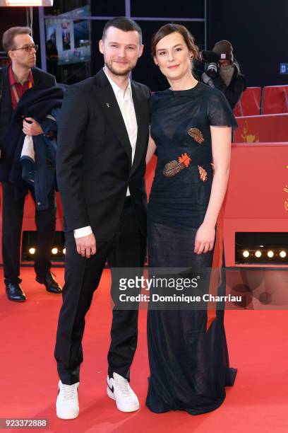 Mateusz Kosciukiewicz and Agnieszka Podsiadlik attend the 'Mug' premiere during the 68th Berlinale International Film Festival Berlin at Berlinale...