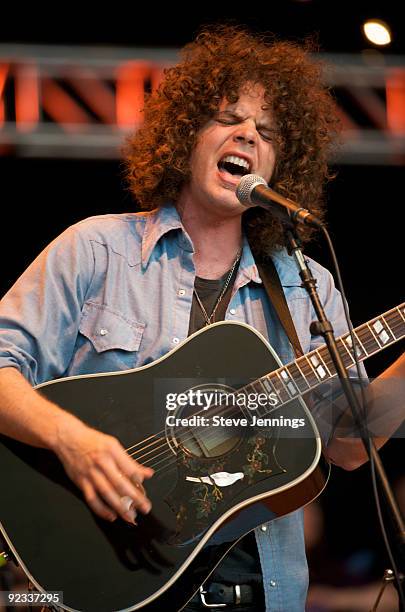 Andrew Stockdale of Wolfmother performs at the 23rd Annual Bridge School Benefit at Shoreline Amphitheatre on October 24, 2009 in Mountain View,...