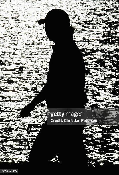 Tim Clark of South Africa walks up to the 18th hole green during the fourth round of the Frys.com Open at Grayhawk Golf Club on October 25, 2009 in...