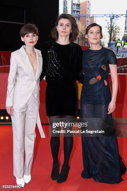 Malgorzata Gorol, Malgorzata Szumowska and Agnieszka Podsiadlik attend the 'Mug' premiere during the 68th Berlinale International Film Festival...