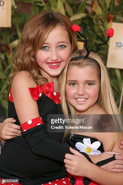 Actresses Noah Cyrus and Emily Grace Reaves arrives at camp Ronald McDonald for good times 17th annual Halloween Carnival at Universal Studios...