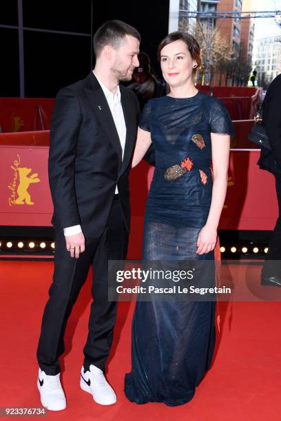 Mateusz Kosciukiewicz and Agnieszka Podsiadlik attend the 'Mug' premiere during the 68th Berlinale International Film Festival Berlin at Berlinale...