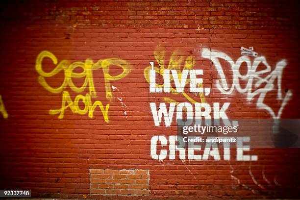 live work create - motto stock pictures, royalty-free photos & images