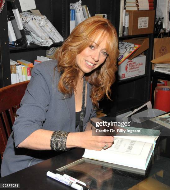 Mackenzie Phillips signs copies of her book ''High On Arrival'' at the Book Soup on October 25, 2009 in West Hollywood, California.