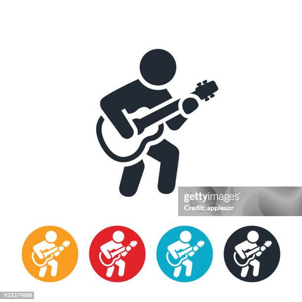 person playing guitar icon - guitar icon stock illustrations