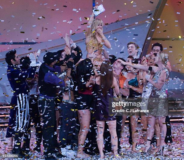 So You Think You Can Dance" winner Tara-Jean Popowich of Lethbridge, Alberta celebrates at Showline Studios on October 25, 2009 in Toronto, Canada.