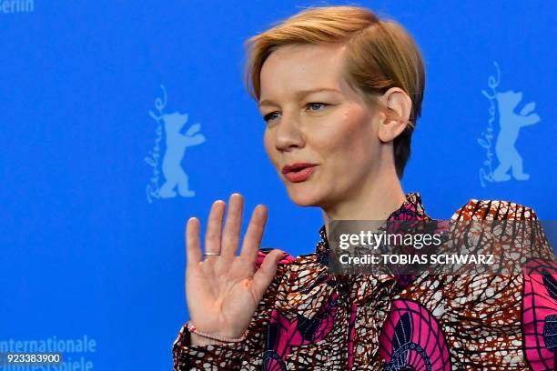 German actress Sandra Hueller poses during a photo call for the film "In the aisles" presented in competition during the 68th edition of the...