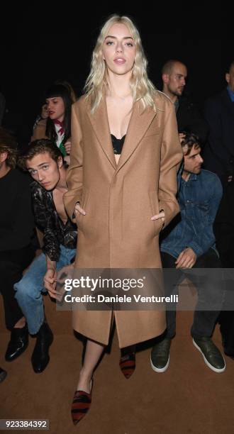 Pyper America attends the Roberto Cavalli show during Milan Fashion Week Fall/Winter 2018/19 on February 23, 2018 in Milan, Italy.