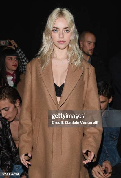 Pyper America attends the Roberto Cavalli show during Milan Fashion Week Fall/Winter 2018/19 on February 23, 2018 in Milan, Italy.