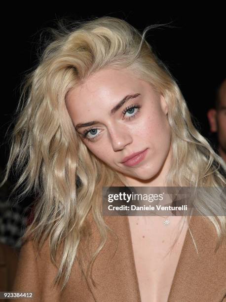 Pyper America attends the Roberto Cavalli show during Milan Fashion Week Fall/Winter 2018/19 on February 23, 2018 in Milan, Italy.