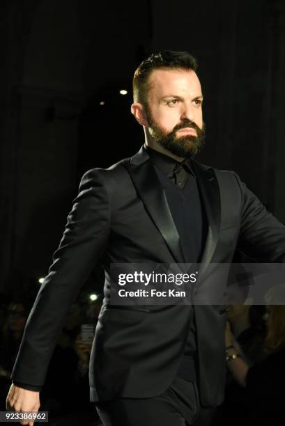 Designer Julien Fournie walks the Runway during Julien Fournie : Runway as part of the Haute Couture Spring Summer 2018 show as part of Paris Fashion...