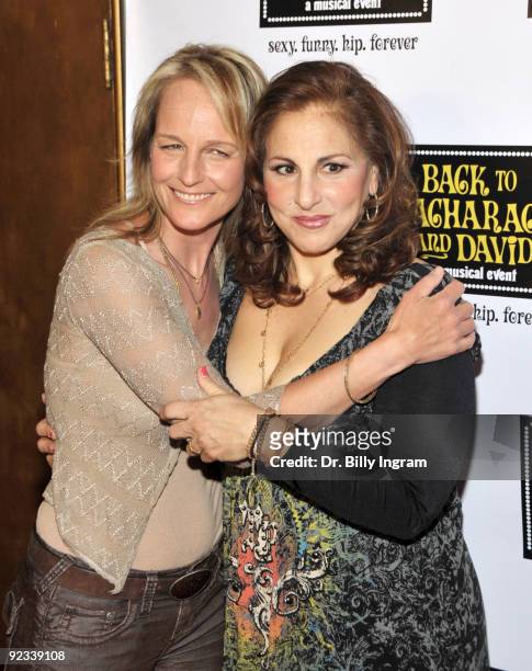 Actress Helen Hunt and director Kathy Najimy attend "Back To Bacharach and David" Opening Night Red Carpet at the Music Box Theatre on April 19, 2009...
