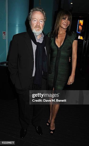 Ridley Scott and Giannina Facio arrive for the screening of 'Cracks' during the Times BFI 53rd London Film Festival at the Vue West End on October...