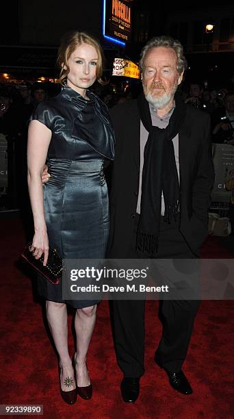 Director Jordan Scott and Ridley Scott arrive for the screening of 'Cracks' during the Times BFI 53rd London Film Festival at the Vue West End on...