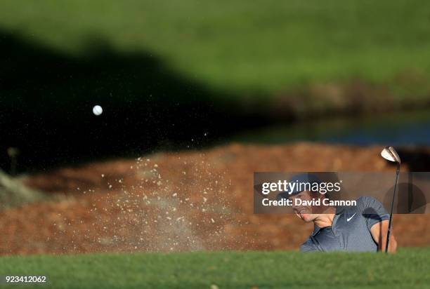 Rory McIlroy of Northern Ireland plays his third shot on the par 4, 12th hole during the second round of the 2018 Honda Classic on The Champions...