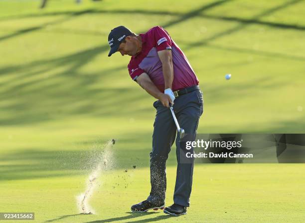 Padraig Harrington of Ireland plays his second shot on the par 4, 10th hole during the second round of the 2018 Honda Classic on The Champions Course...