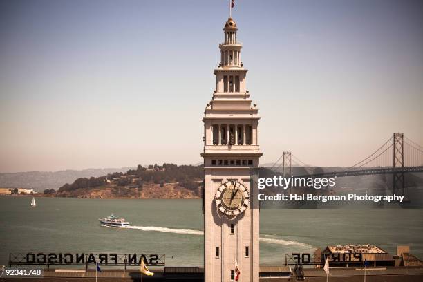 san francisco ferry building - market street san francisco stockfoto's en -beelden