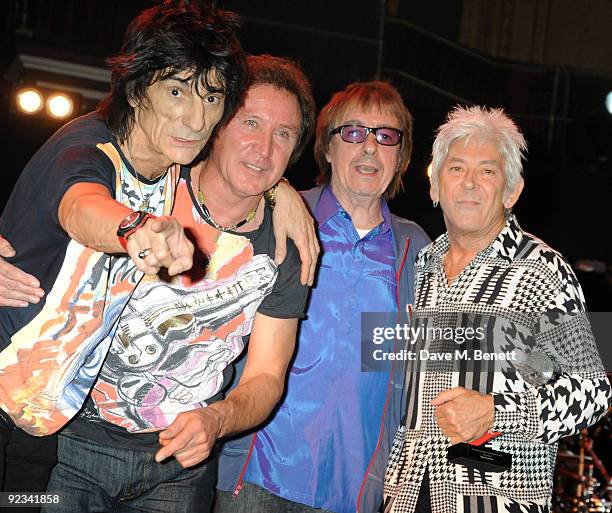 Ronnie Wood , Kenny Jones, Bill Wyman and Ian McLagan during the Helping The Heart of Music Concert in aid of the PRS members benevolent fund...