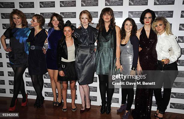 The cast of Cracks including Amy Nunn, Imogen Poots, Maria Valverde, Director Jordan Scott, Eva Green and Juno Temple arrive for the screening of...