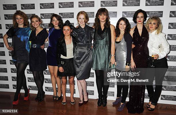 The cast of Cracks including Amy Nunn, Imogen Poots, Maria Valverde, Director Jordan Scott, Eva Green and Juno Temple arrive for the screening of...