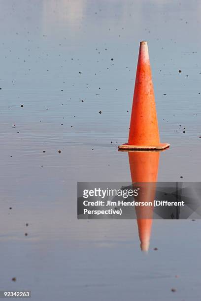 close-up of traffic cones on a road - jim henderson stock pictures, royalty-free photos & images