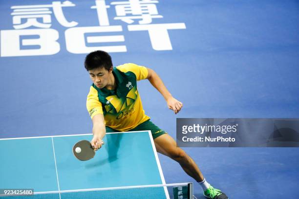 Heming HU of Australia during ITTF World Cup match between Sangsu LEE of Korea Republic and Heming HU of Australia, group 2 and 3 matches on February...