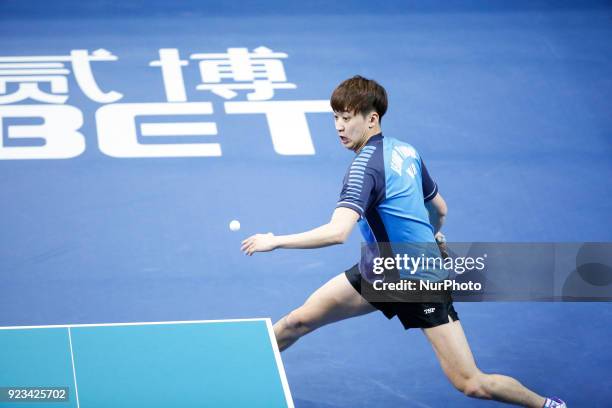 Youngsin JEOUNG of Korea Republic during ITTF World Cup match between Youngsin JEOUNG of Korea Republic and David POWELL of Australia, group 2 and 3...