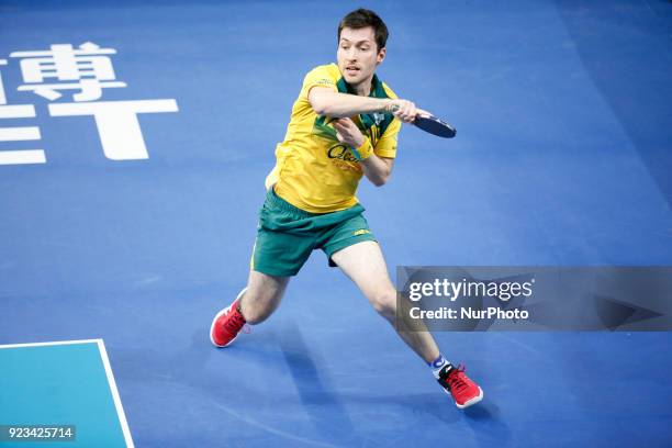 David POWELL of Australia during ITTF World Cup match between Youngsin JEOUNG of Korea Republic and David POWELL of Australia, group 2 and 3 matches...