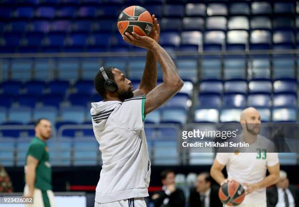 James Gist, #14 of Panathinaikos Superfoods Athens in action during the 2017/2018 Turkish Airlines EuroLeague Regular Season Round 23 game between...