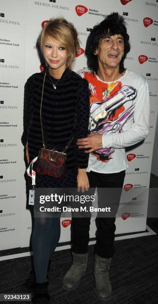 Ekaterina Ivanova and Ronnie Wood attend the after party for Helping The Heart of Music Concert in aid of the PRS members benevolent fund on October...