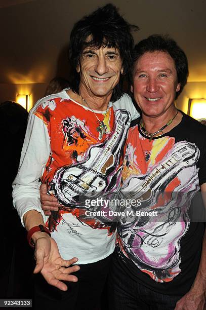 Ronnie Wood and Kenny Jones attend the after party for Helping The Heart of Music Concert in aid of the PRS members benevolent fund on October 25,...