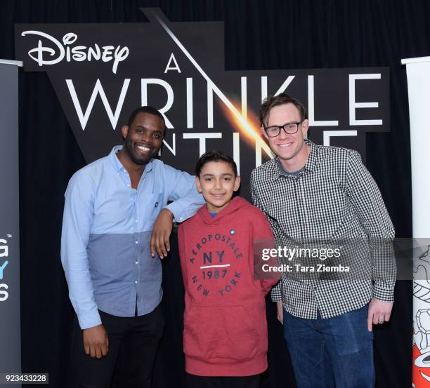 Director Henry Smith and storyteller Andrew Espinoza for the film 'Matron' attend Tongal, Disney and Young Storytellers premiere of shorts inspired...