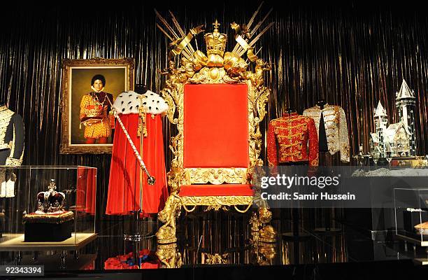 View of exhibits from Michael Jackson's Neverland ranch are seen at 'Michael Jackson: The Official Exhibition' held at the 02 Arena on October 26,...