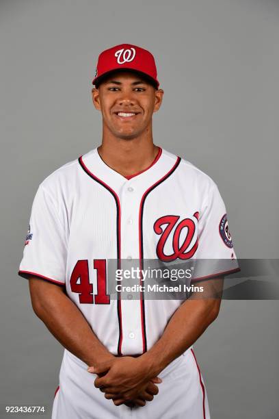 Joe Ross poses during Photo Day on Thursday, February 22, 2018 at the Ballpark of Palm Beaches in West Palm Beach, Florida.