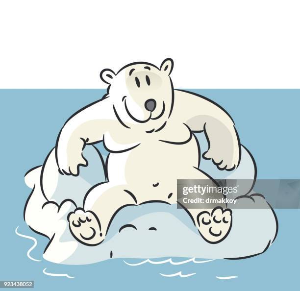 a happy polar bear - alaska wildlife stock illustrations