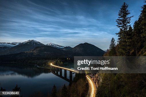 Fullmoon Night At Lake Sylvensteinspeicher Fullmoon Night At Lake Sylvensteinspeicher